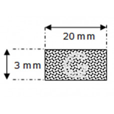 Rechteckige moosgummi  schnur | 3 x 20 mm | Rolle 100 meter